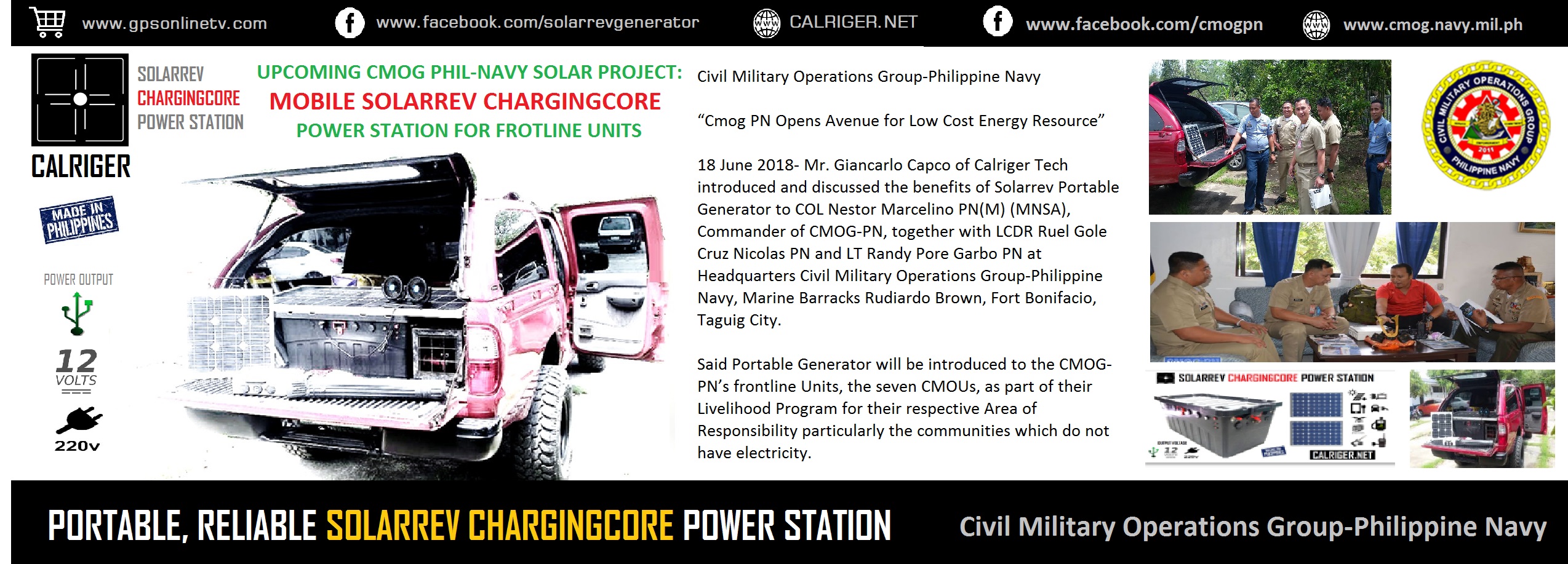SolarRev CMOG Philippine Navy ChargingCore Power Station
